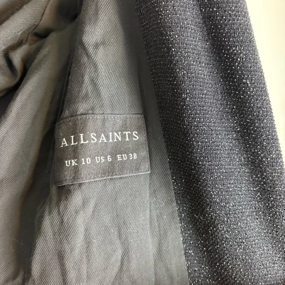 ALLSAINTS Aleida Shimmer Blazer Black Sz 6 - Picture 11 of 16
